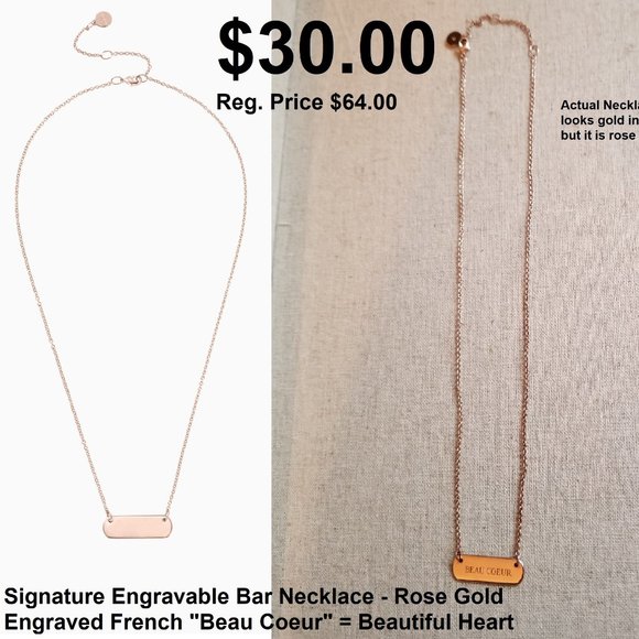Signature Engravable Bar Necklace - Picture 1 of 1
